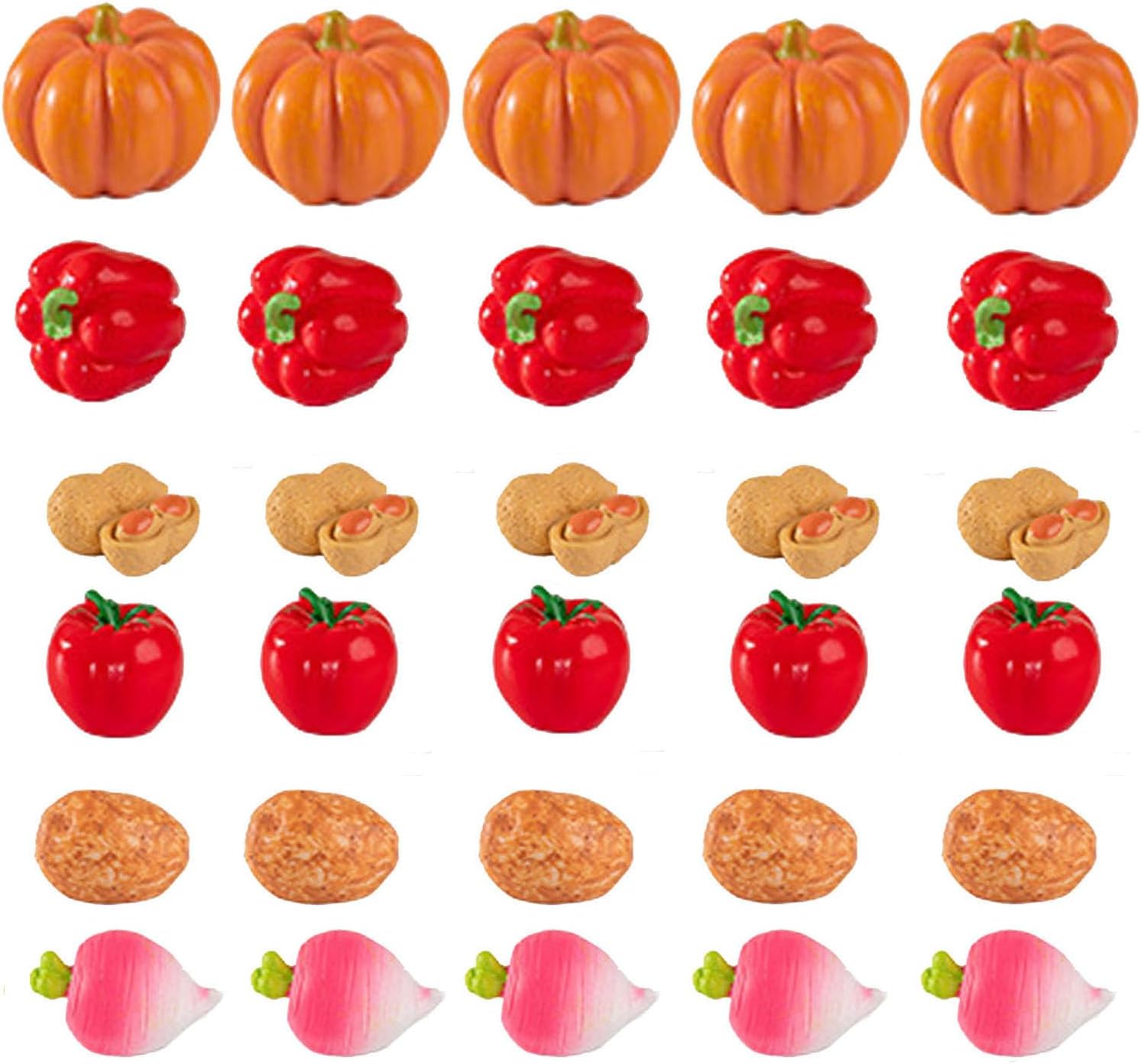 Crrezhai Vegetables Mini Resin Figures 30PCS Set