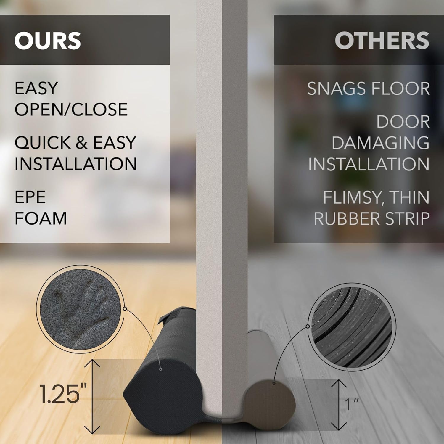 Everlasting Comfort Door Draft Stopper for Bottom of Door