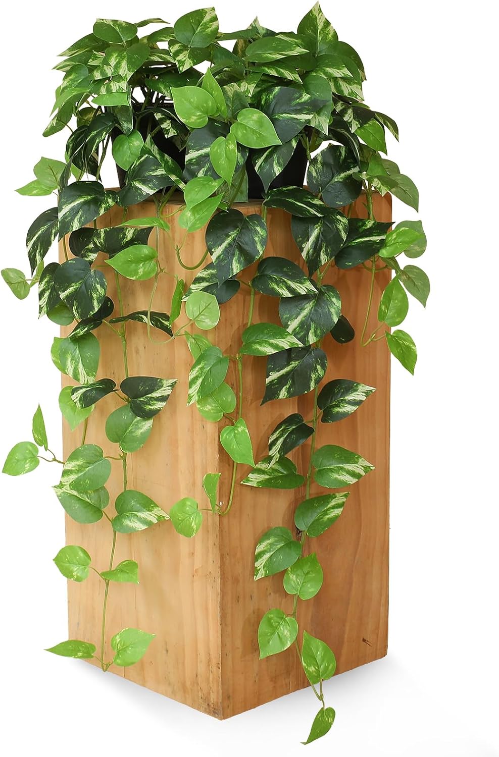 Fake Pothos Hanging Plants Set of 2 Artificial Silk Ivy Vines with Pots