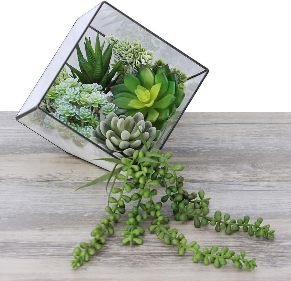 Winlyn 6 Pcs Assorted Fake Succulents Hanging