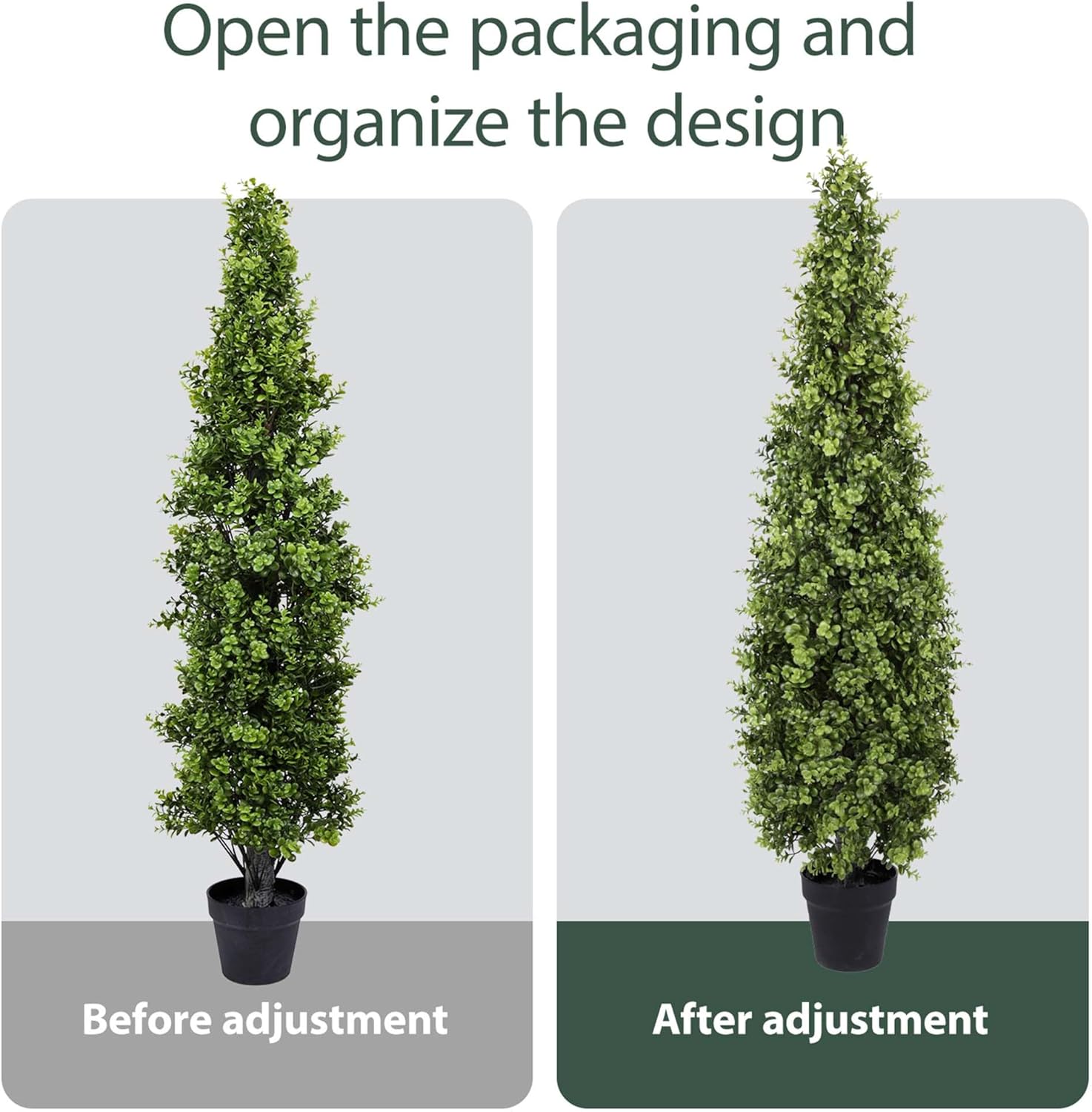 48 Inch Artificial Boxwood Topiary Tree 2 Pack