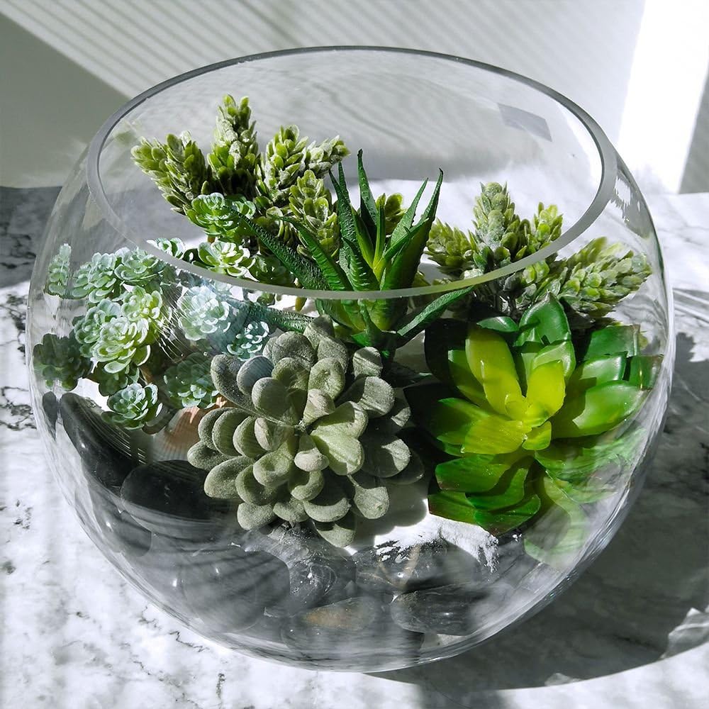 Winlyn 6 Pcs Assorted Fake Succulents Hanging