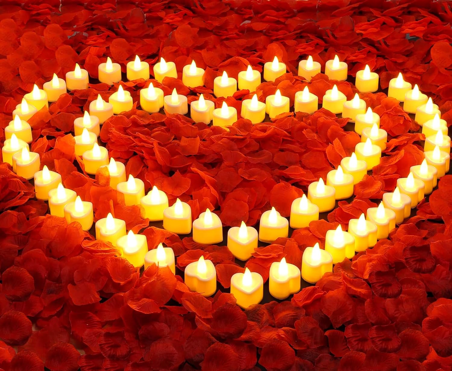Acejoz Rose Petals and Candles Set for Romantic Decorations