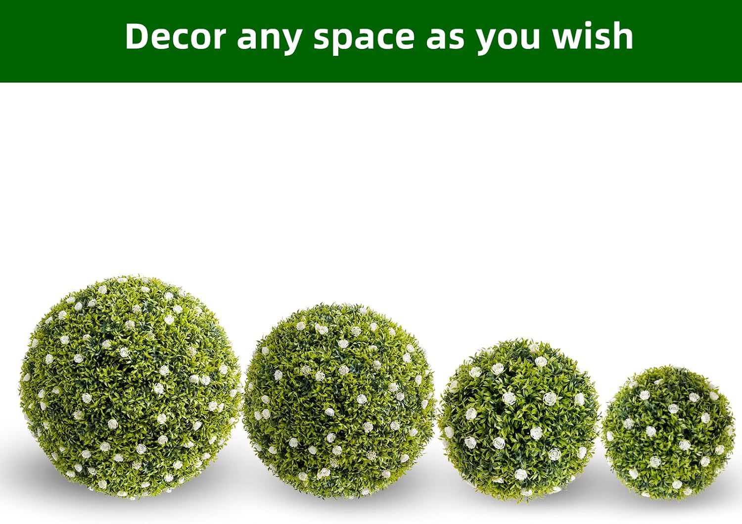 GarveeHome Artificial Topiary Ball Set of 2