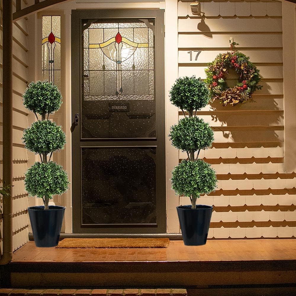 Momoplant Artificial Triple Ball Topiary Tree 46ft