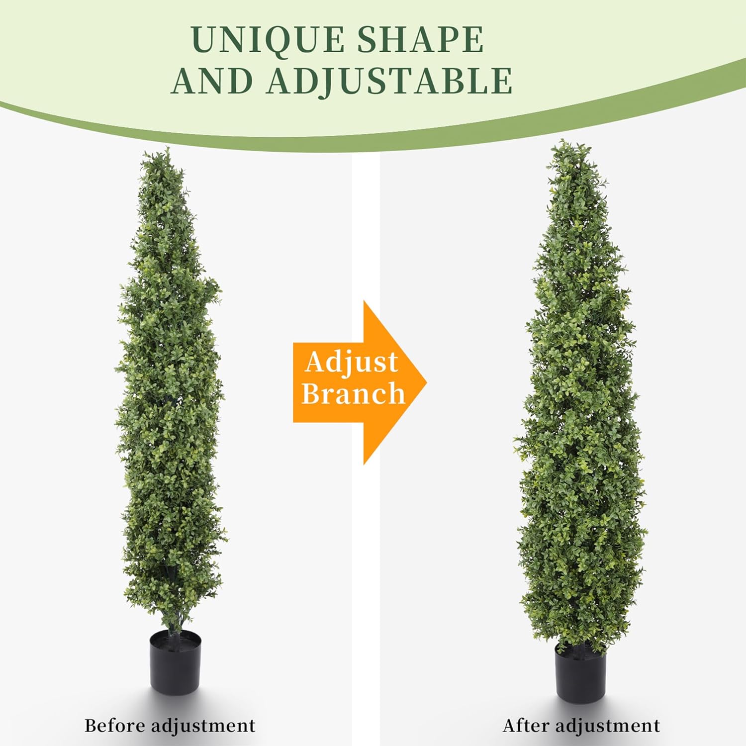 Artificial Boxwood Topiary Tree 5FT Fake Topiary Potted Plant 2Pack