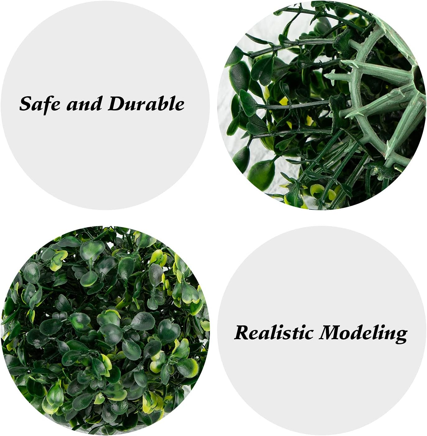 Azure Zone Pack of 6 4 Inch Artificial Boxwood Topiary Plants