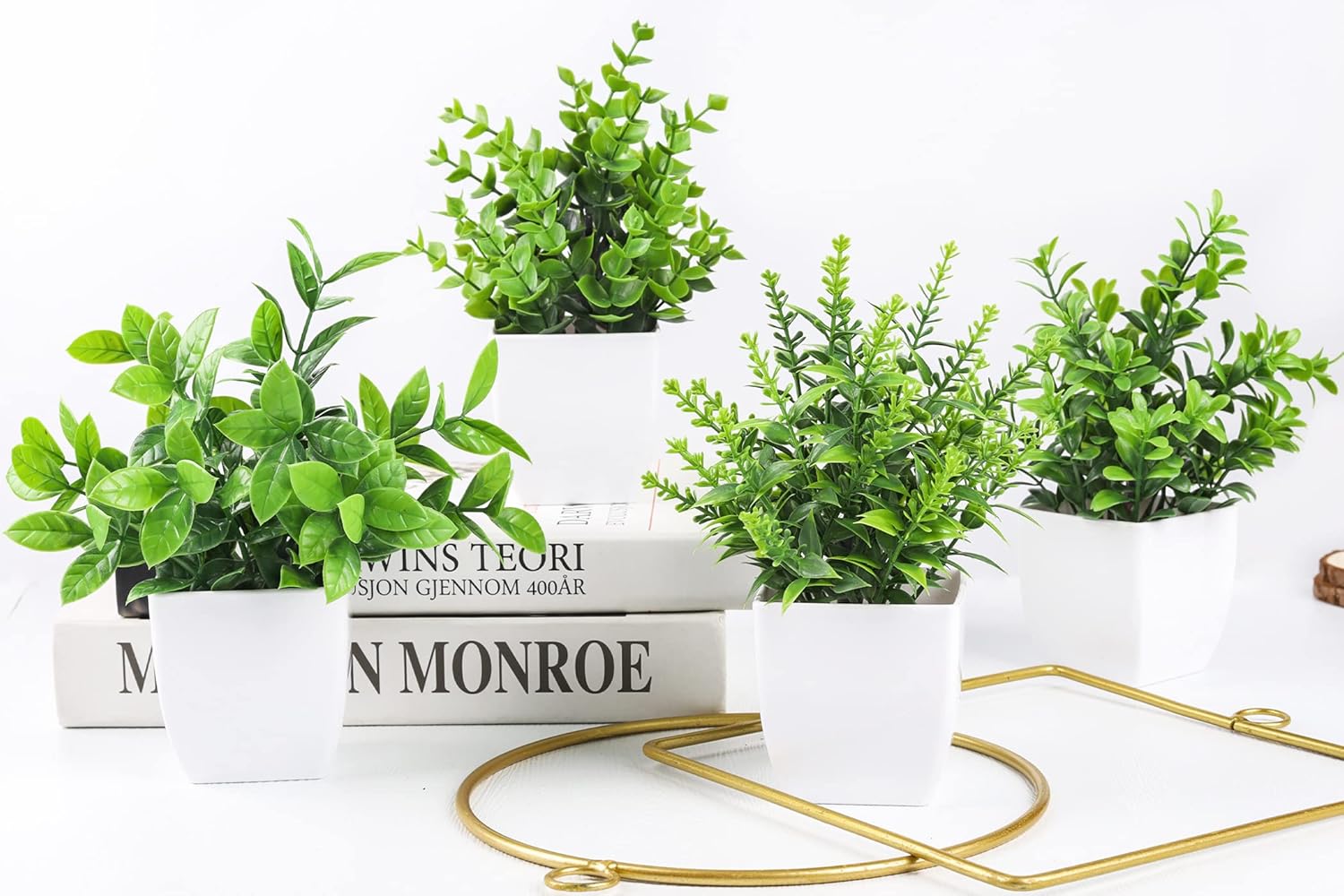 Der Rose 4 Pack Artificial Plants for Home Decor