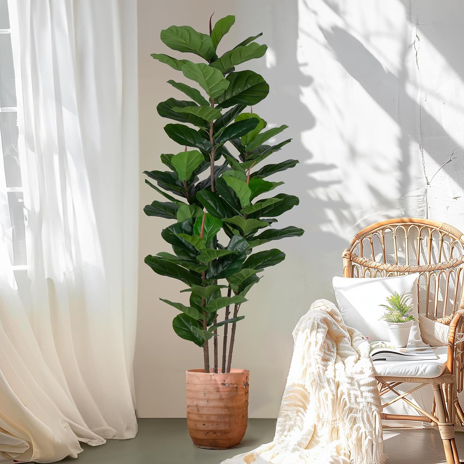 YEPDIN Faux Fiddle Leaf Fig Tree 6FT Artificial Plant