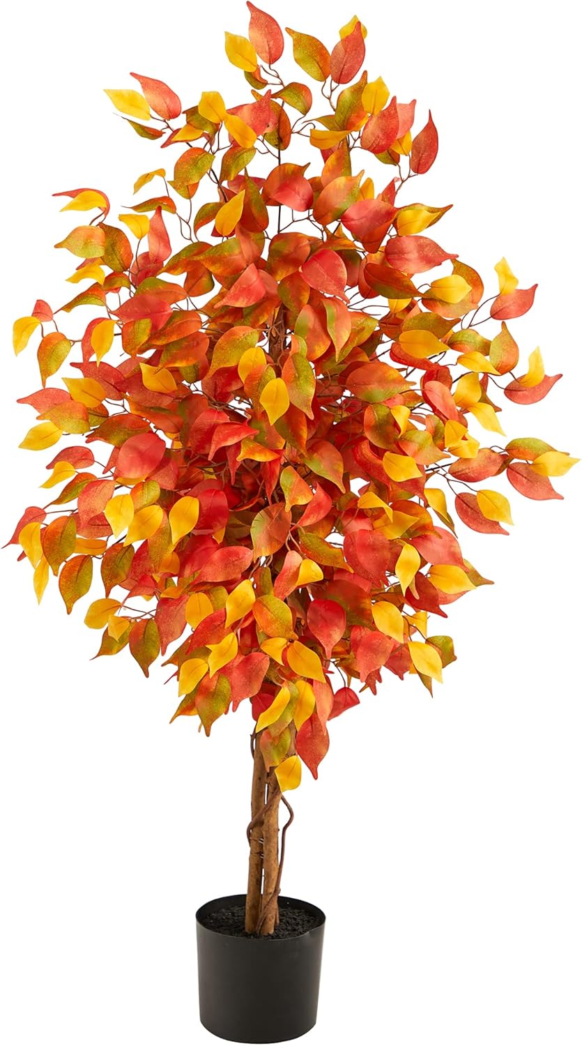 Nearly Natural 4ft Autumn Ficus Artificial Tree