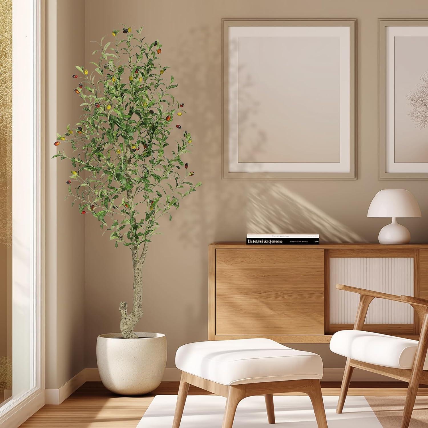 GarveeHome Faux Olive Tree 5ft Artificial Indoor Decor