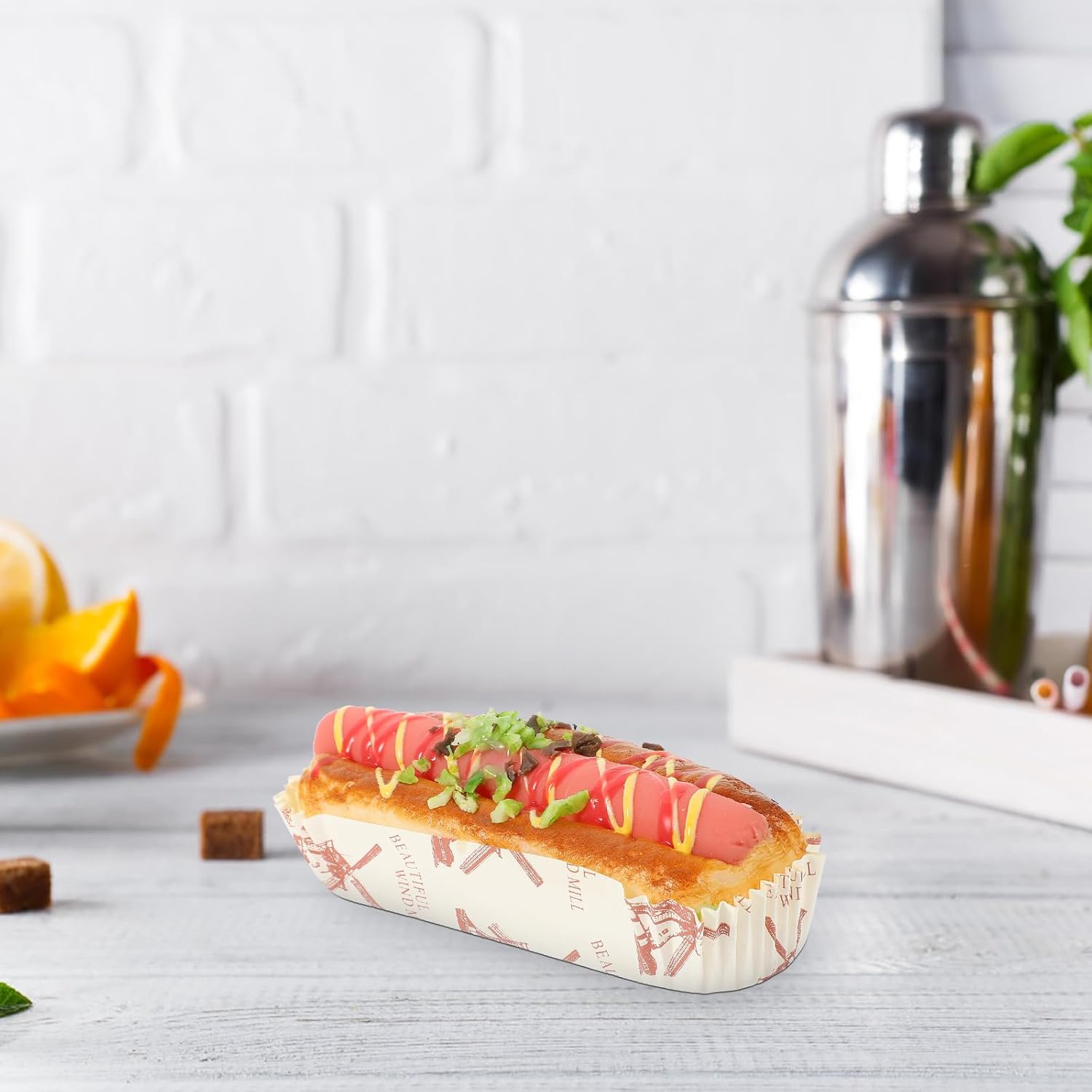 LUOZZY Realistic Hot Dog Bread Photo Prop Decor