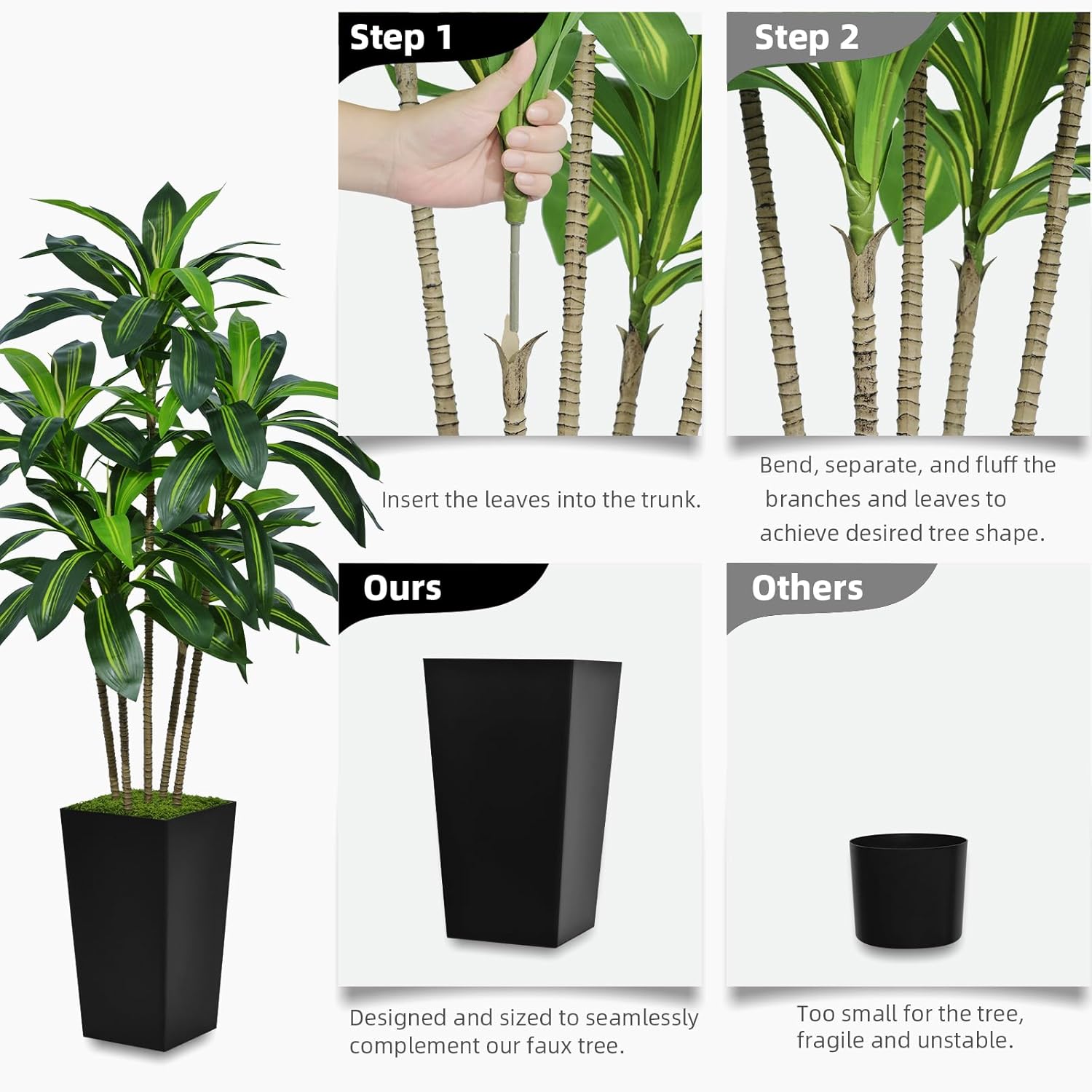 ASTIDY Artificial Dracaena Tree 5FT Decor