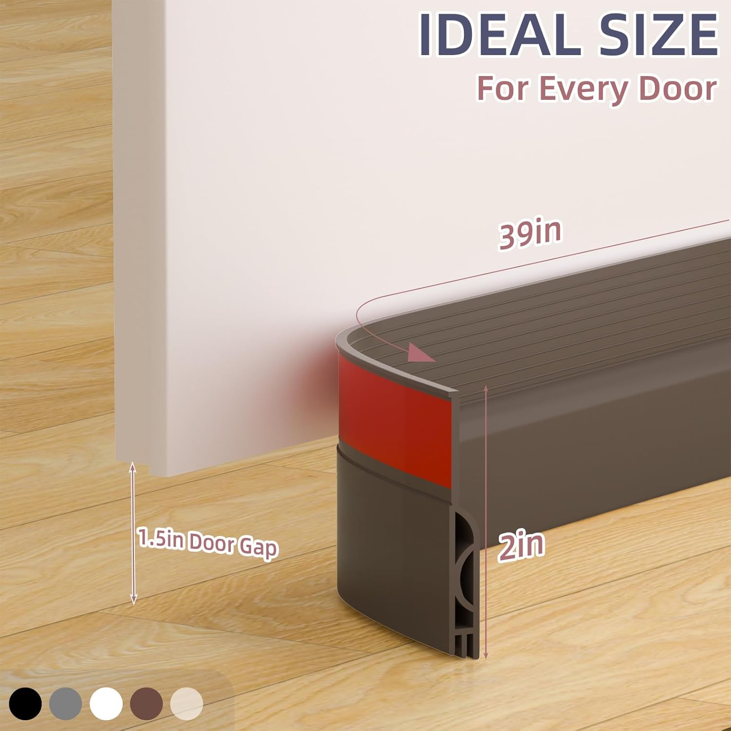 OXRQ Door Draft Stopper 39 Inch Brown