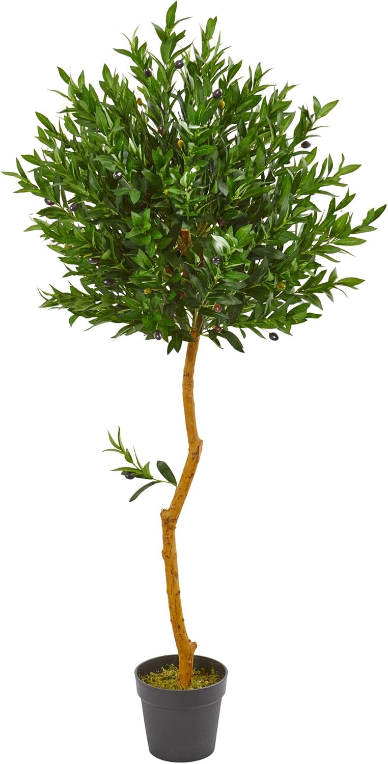 Nearly Natural 58in Olive Topiary Artificial Tree UV Resistant Indoor Outdoor