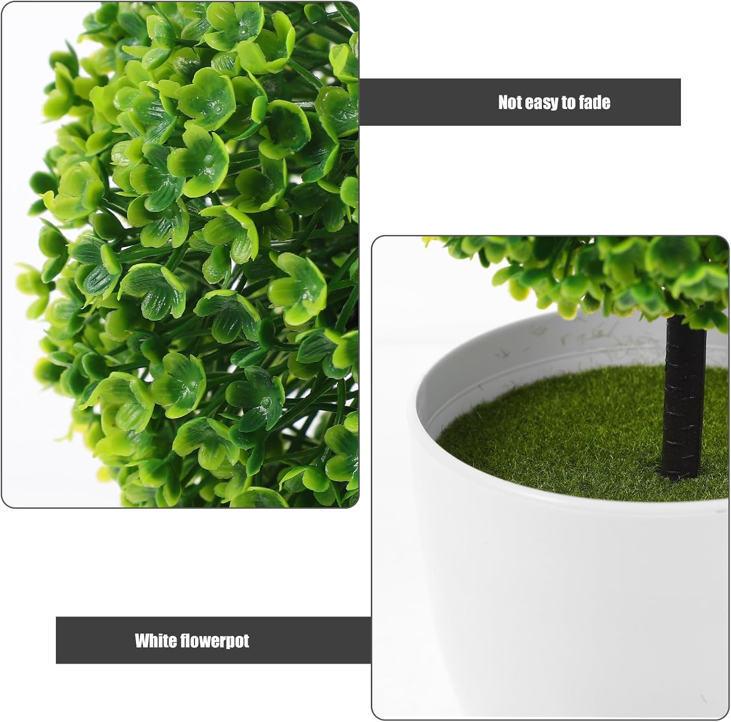 EXCEART 2pcs Artificial Topiary Trees for Home Office