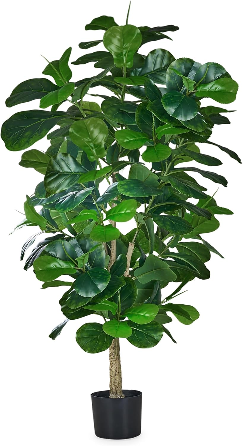 VECELO Artificial Fiddle Leaf Fig Tree 6FT Tall Fake Floor Plant