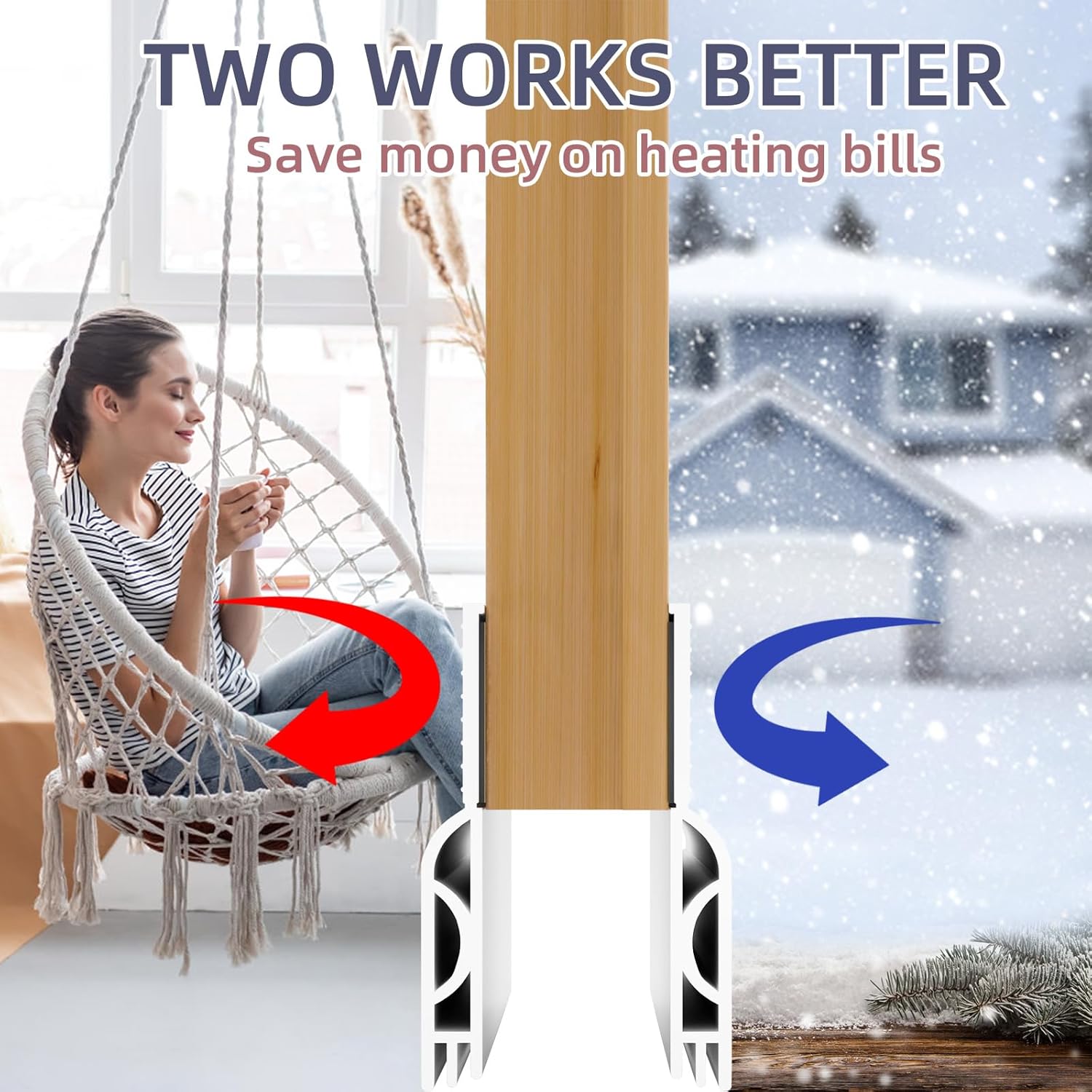 White Door Draft Stopper with 39 Length