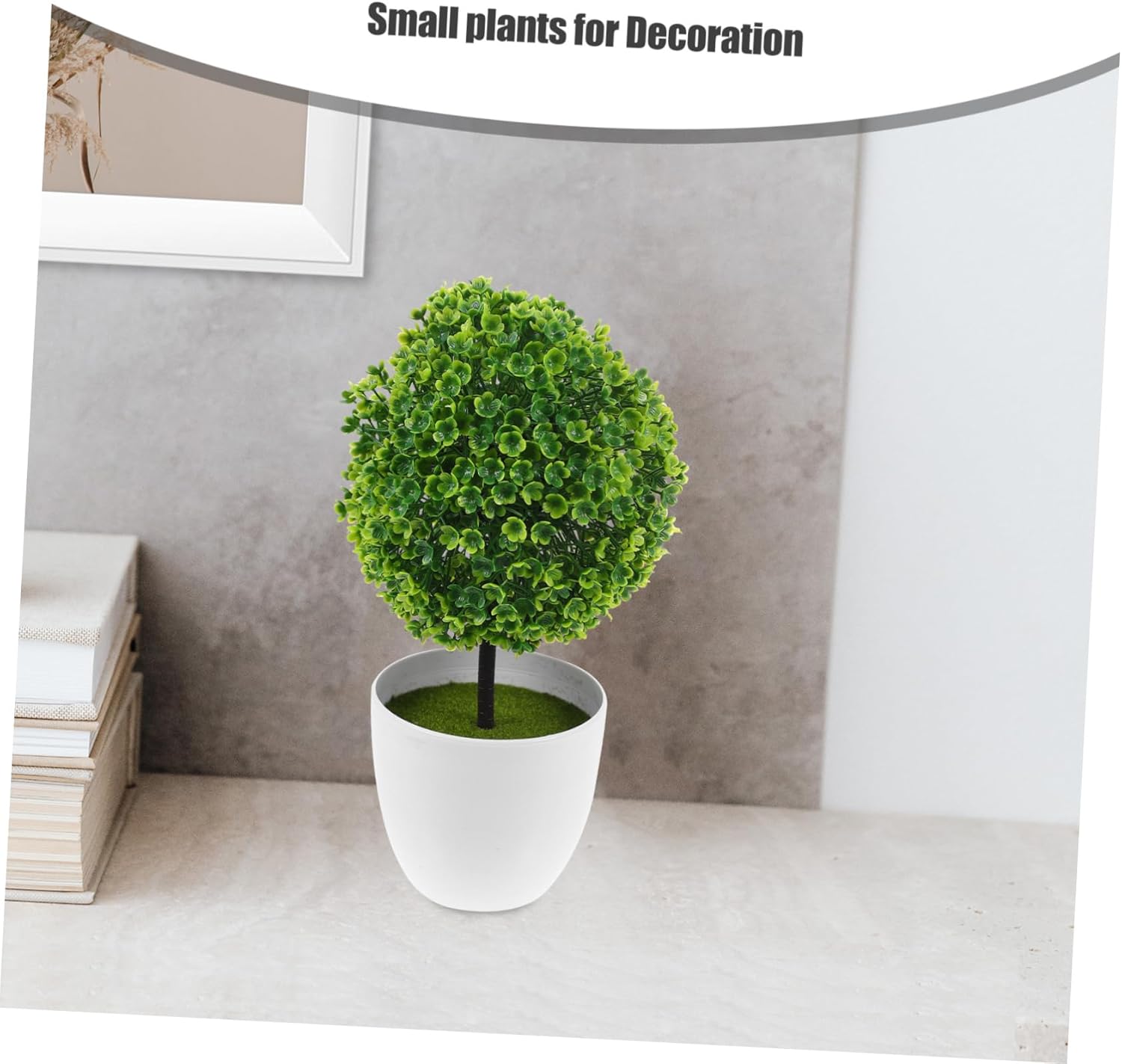 2Pcs Green Plastic Flower Ball Artificial Topiary Decor