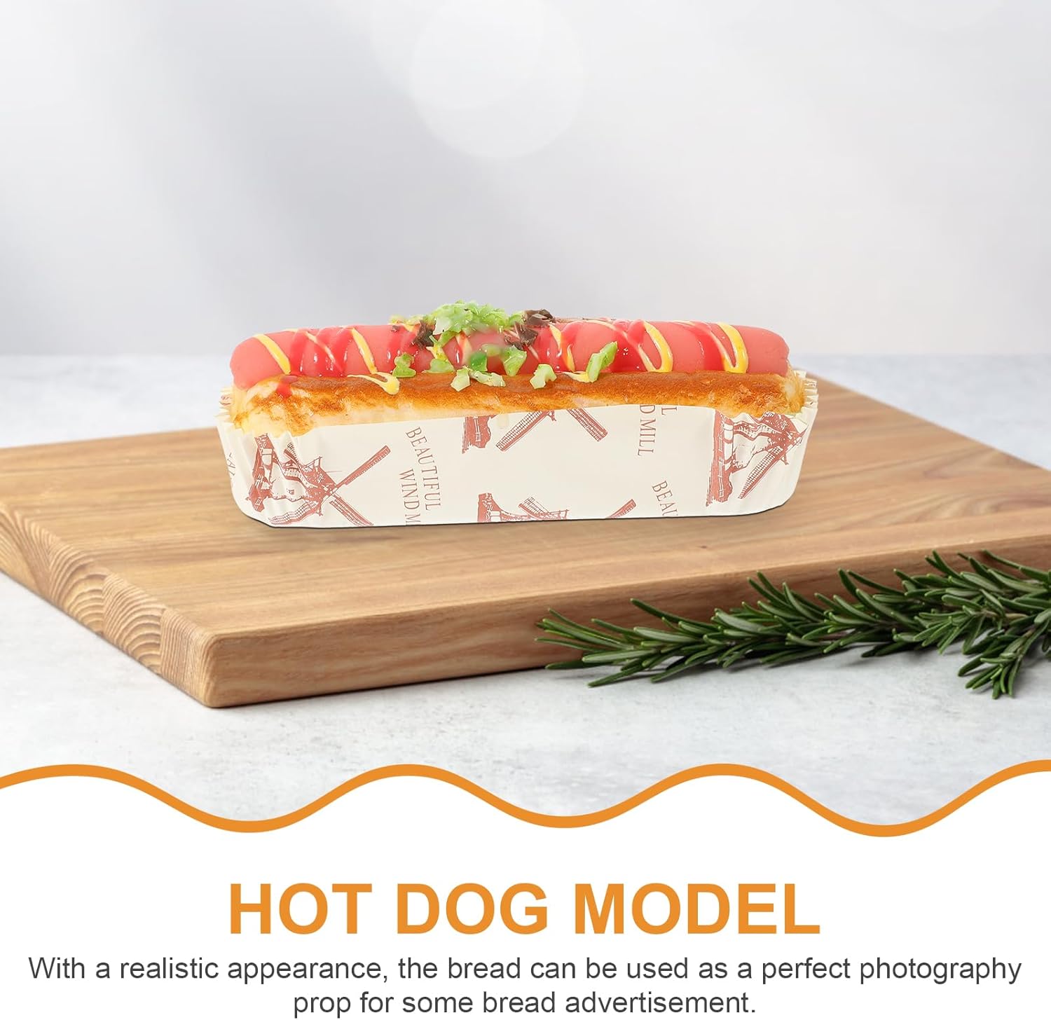 LUOZZY Realistic Hot Dog Bread Photo Prop Decor