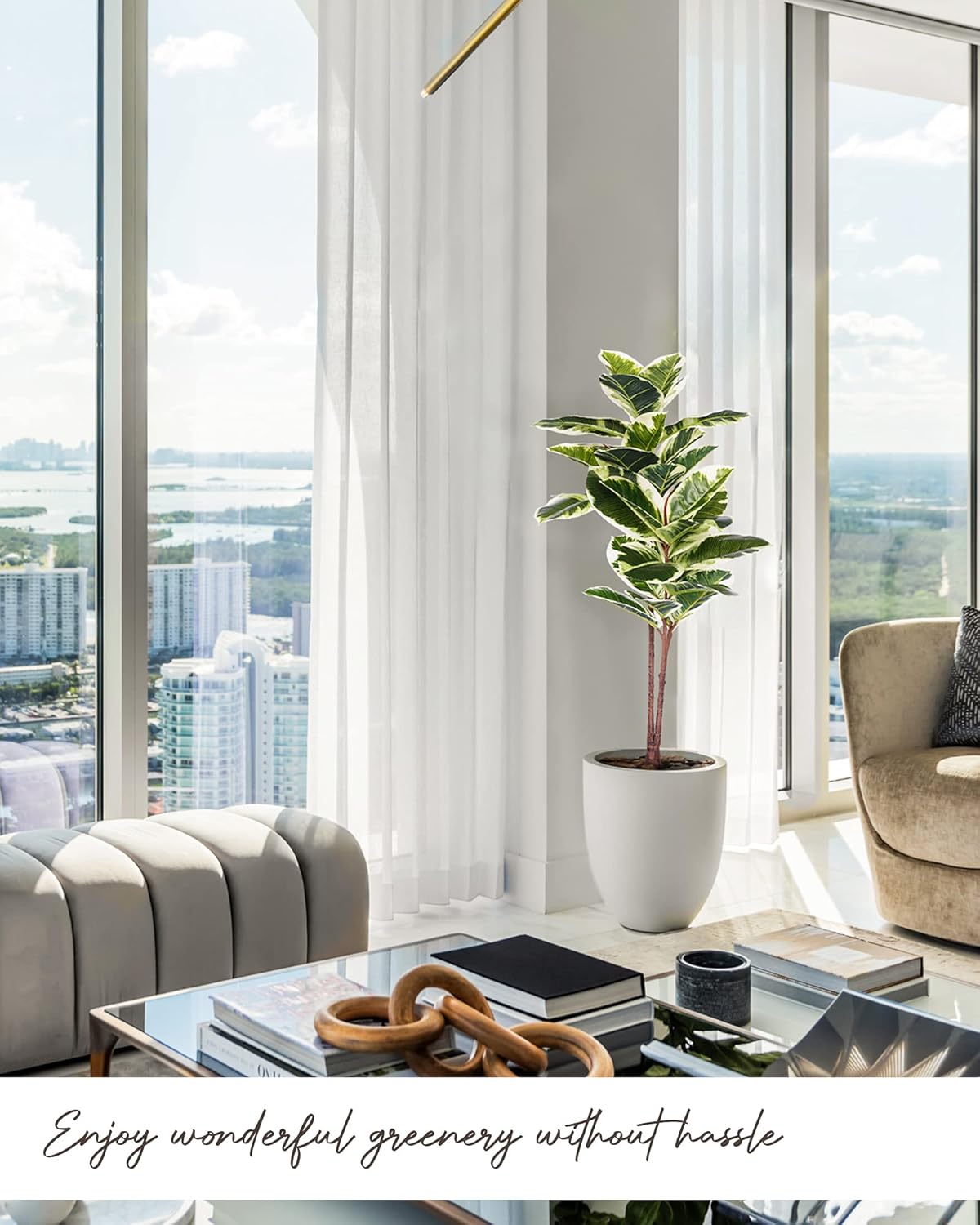 Floworld 43in Tall Artificial Ficus Tree with Pot