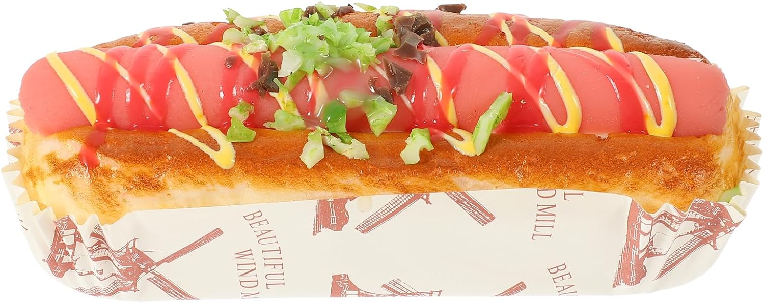 LUOZZY Realistic Hot Dog Bread Photo Prop Decor