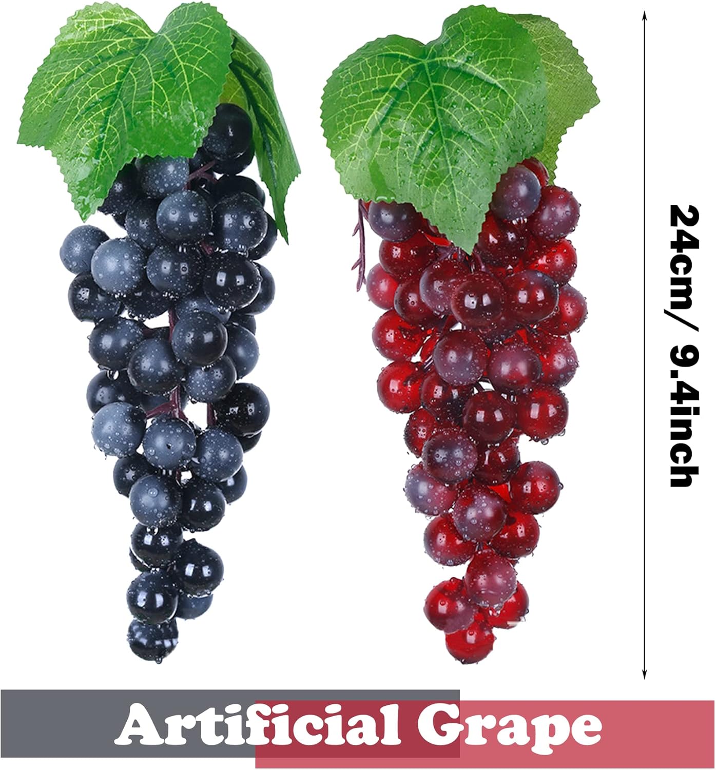 Woohome 4 Bunches Artificial Grapes with Vines