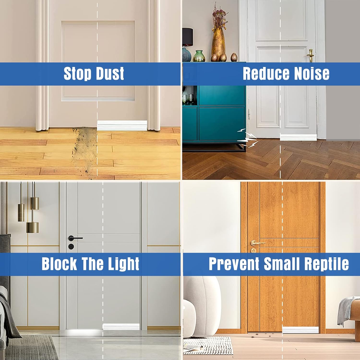 Suptikes 2PACK Door Draft Stopper 34 W x 39 L White