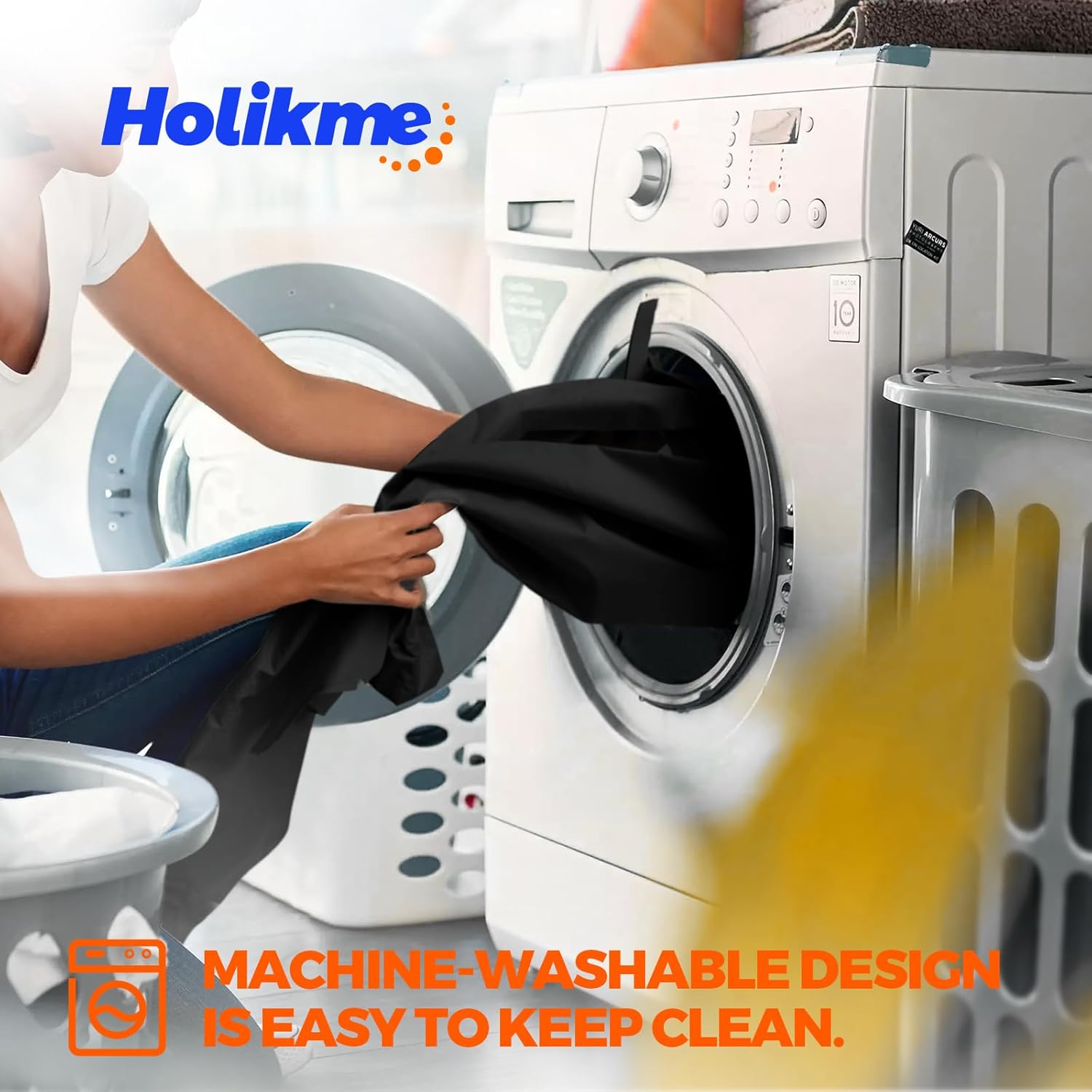 Holikme Adjustable Door Draft Stopper Black