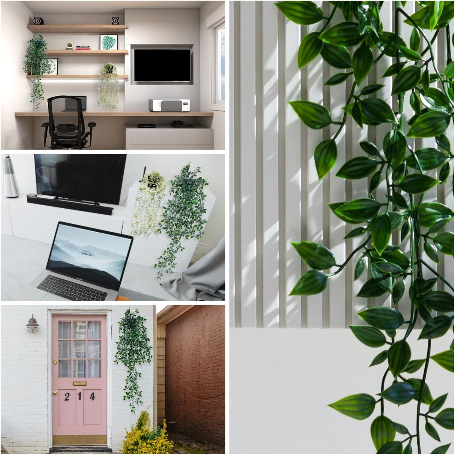 Freyalife 2pcs Artificial Hanging Plants for Decor