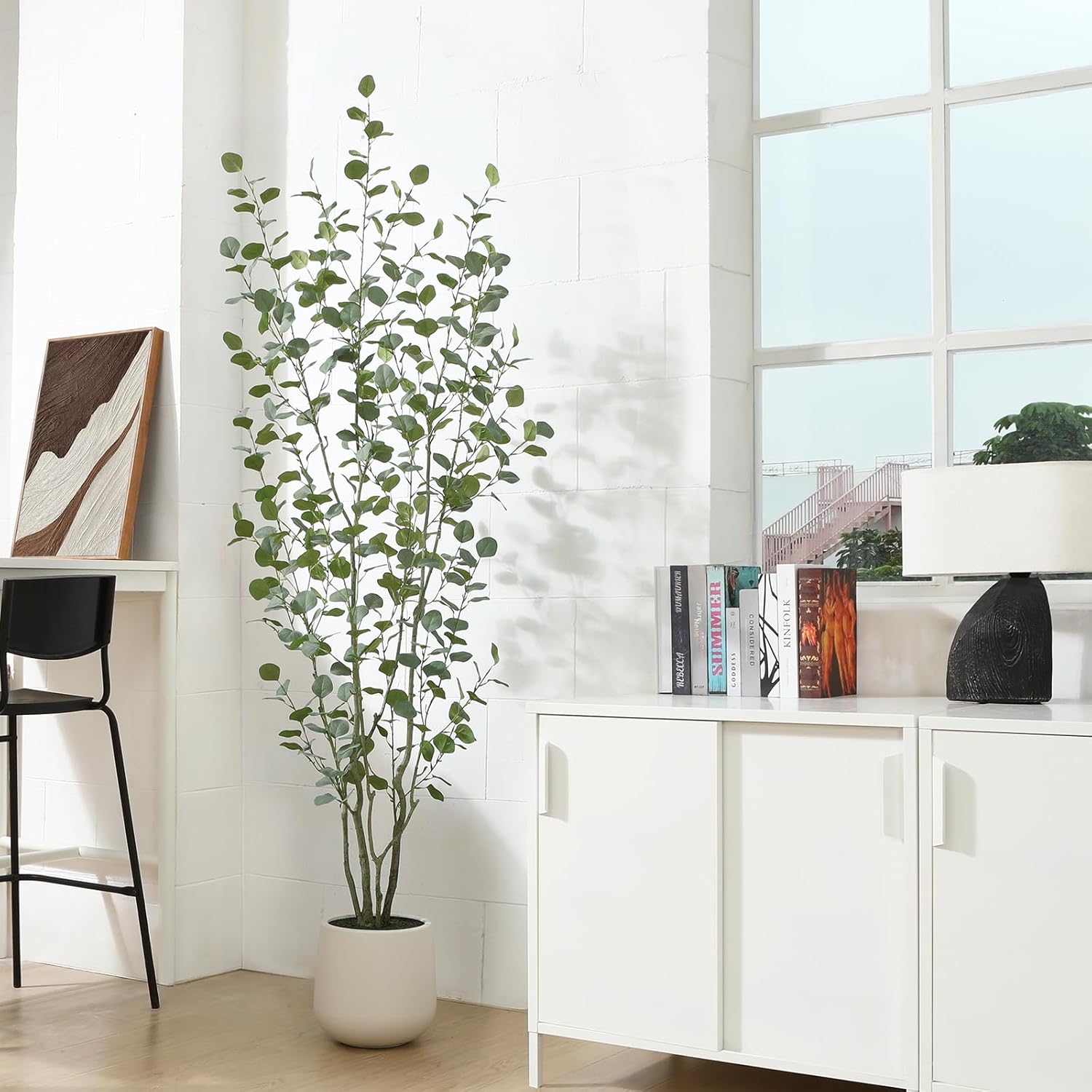 Laiwot 7ft Artificial Eucalyptus Tree with Planter