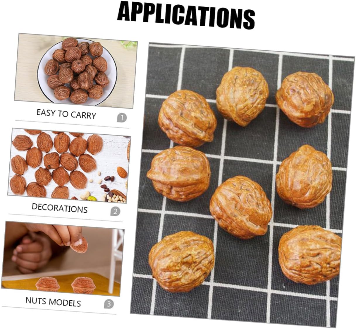 50pcs Artificial Walnut Models Fake Nuts Decorations