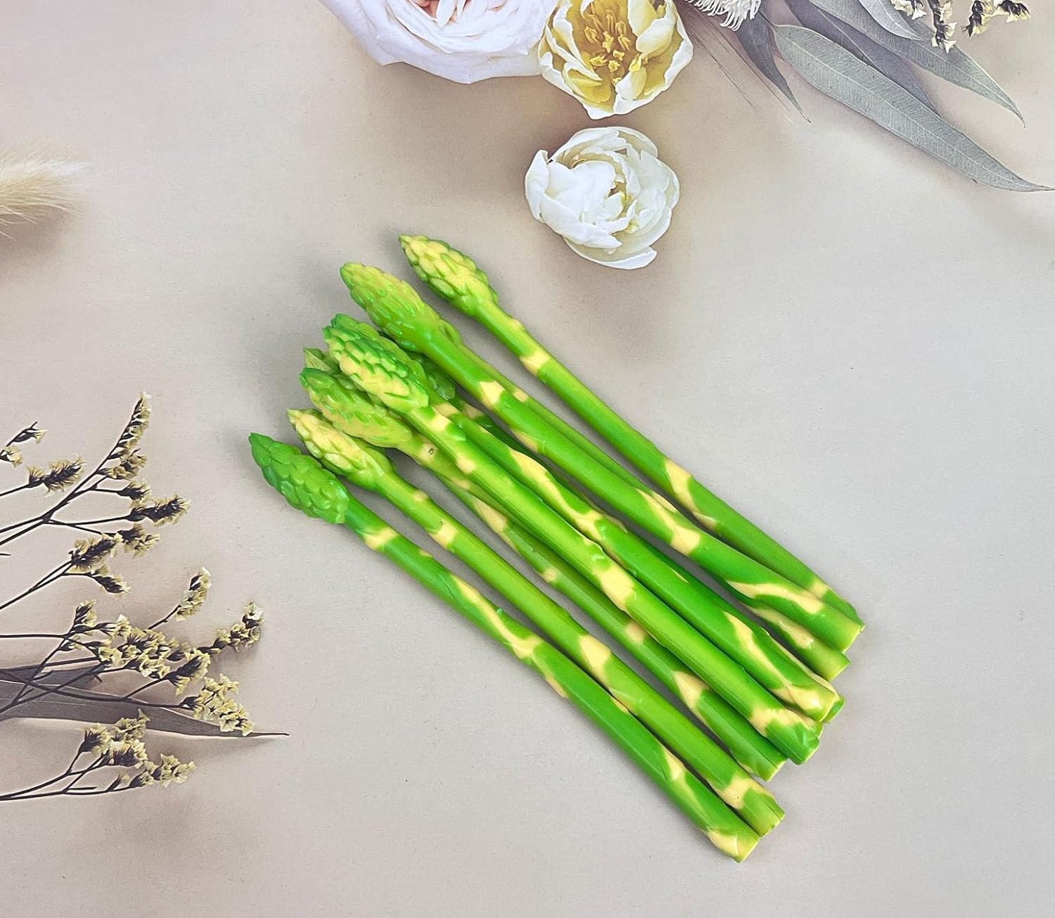 10 Pcs Realistic Plastic Asparagus Ornaments Decor Props