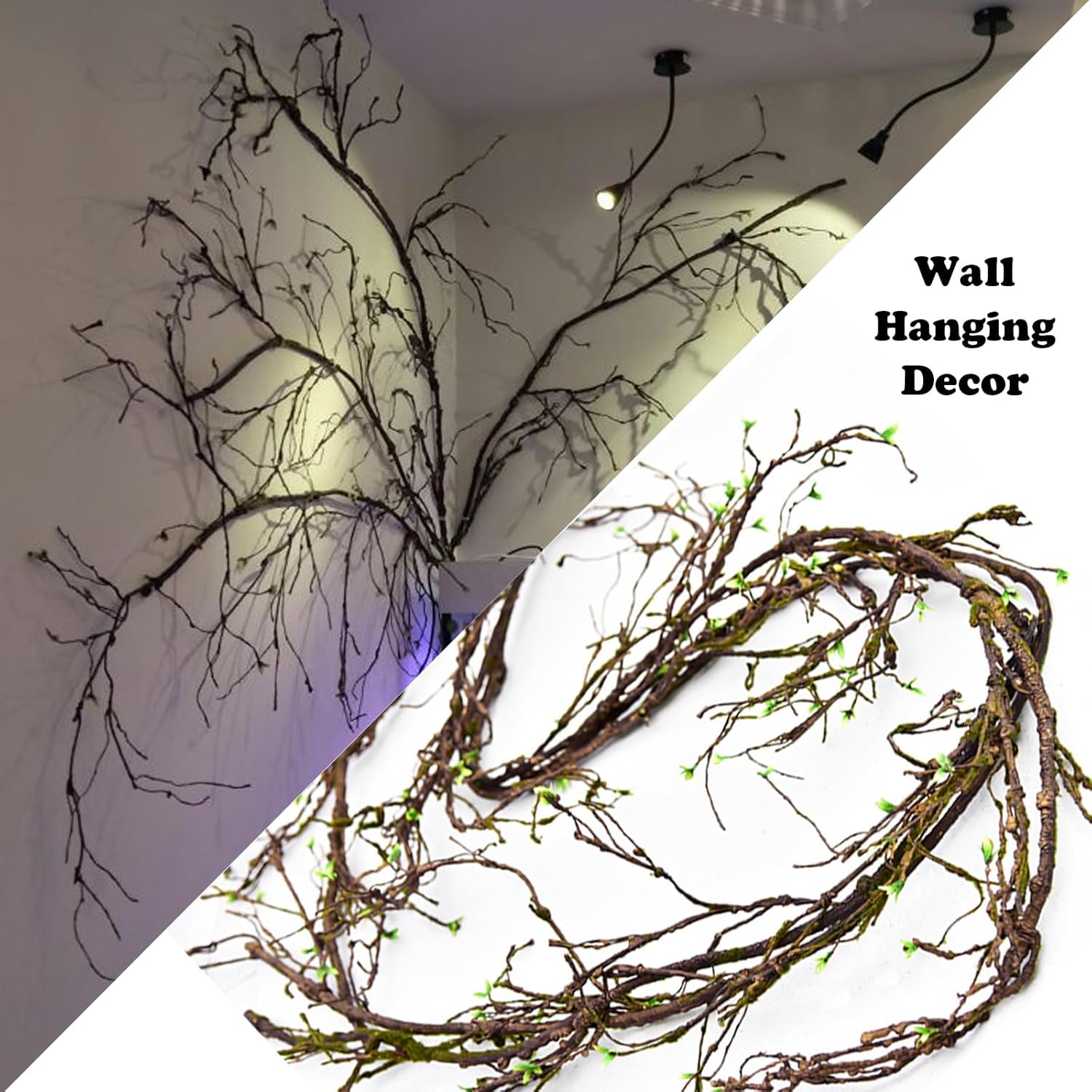 118 Inch Malleable Artificial Floral Tree Branches Twigs Vines Rattan
