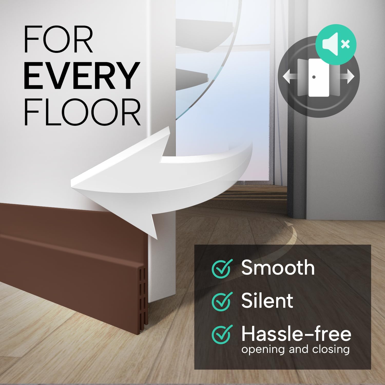 Premium Door Draft Stopper - 5x39 Brown Seal Strip