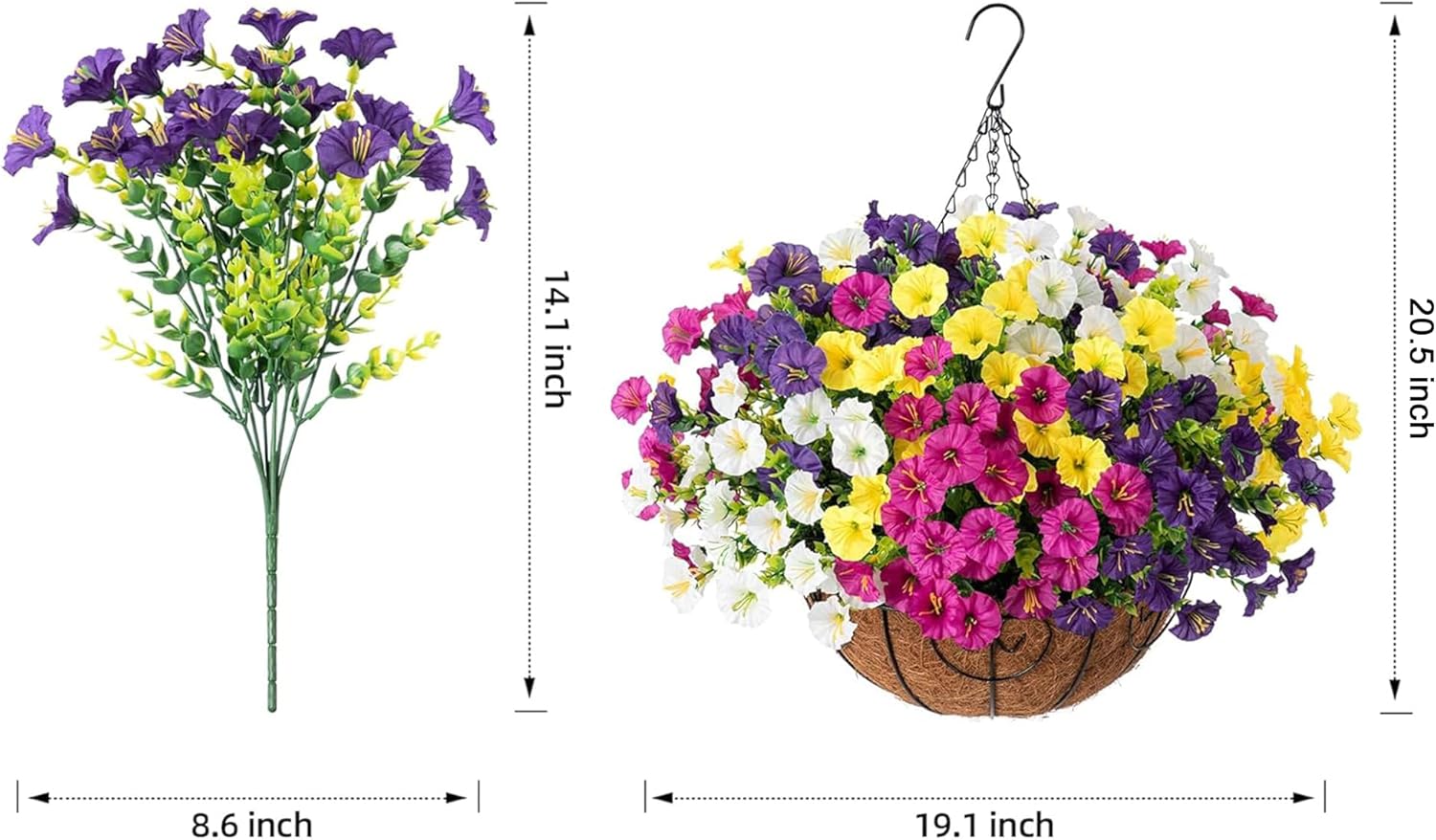 Ivydale Artificial Hanging Morning Glory Flowers Basket