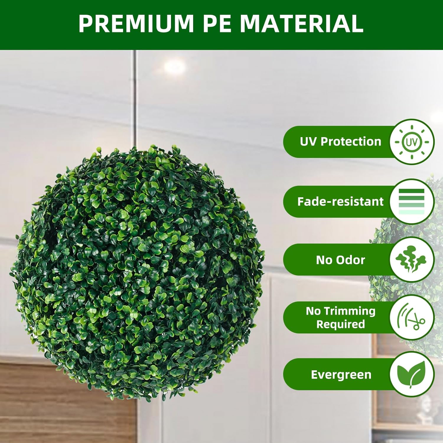 GarveeHome Artificial Topiary Balls 2 Pcs Outdoor Decor