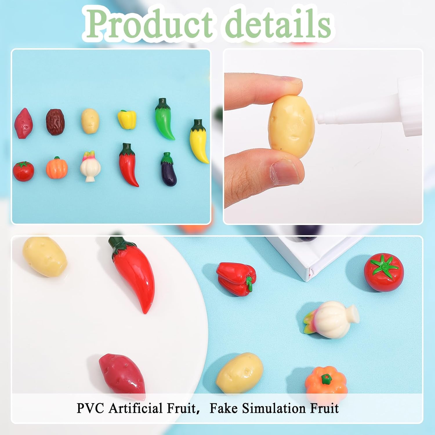 CHGCRAFT 24 Piece Mini Artificial Vegetables Decor Set