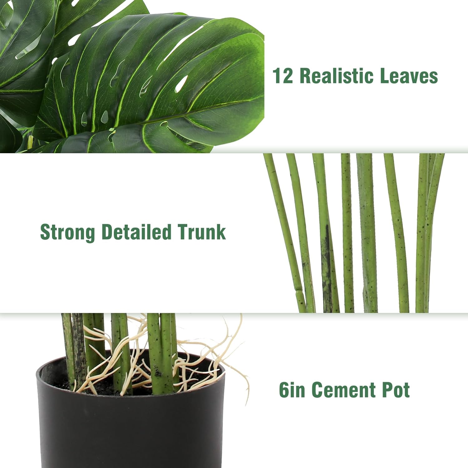 Floworld Artificial Monstera Plant 4FT Tall 2 Pack Fake Trees