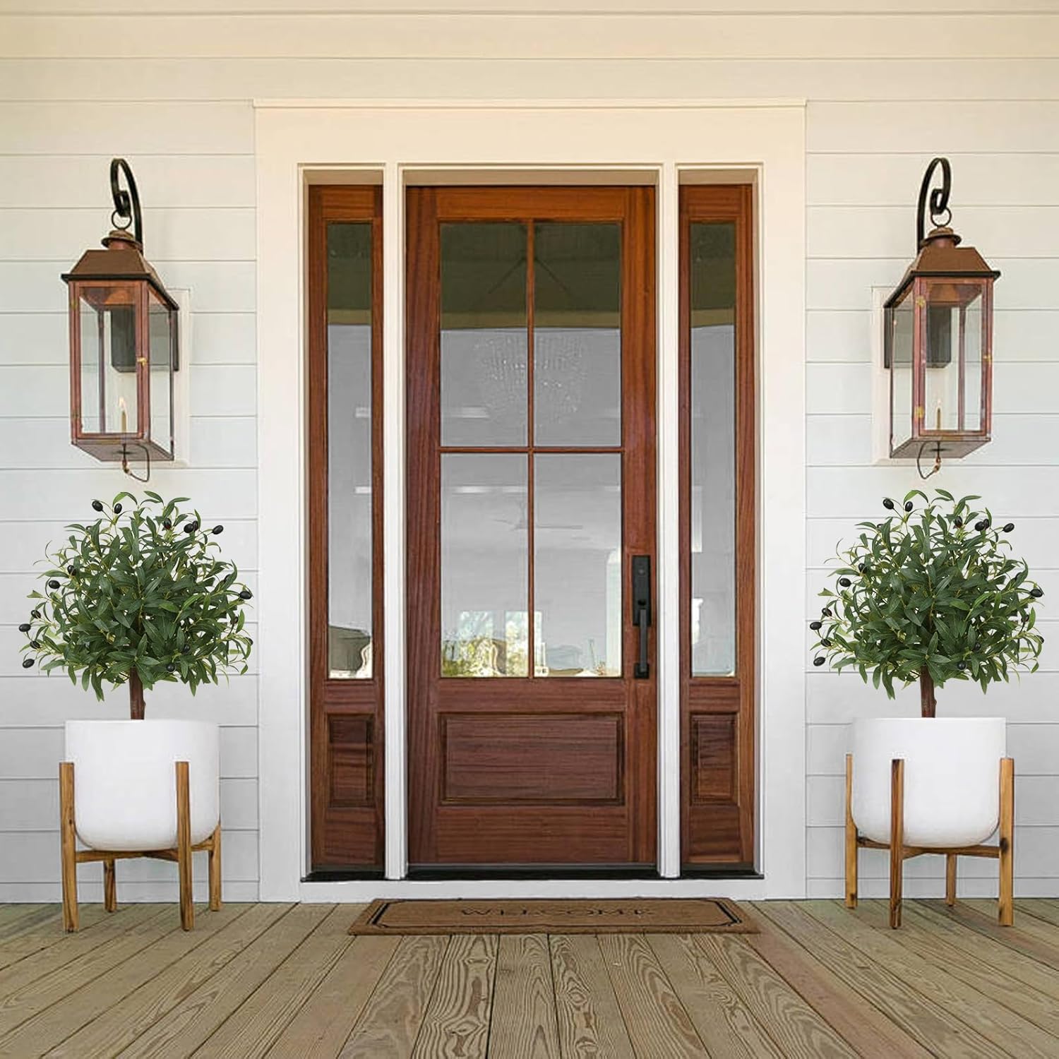 255 Inch Artificial Olive Topiary Ball Set of 2