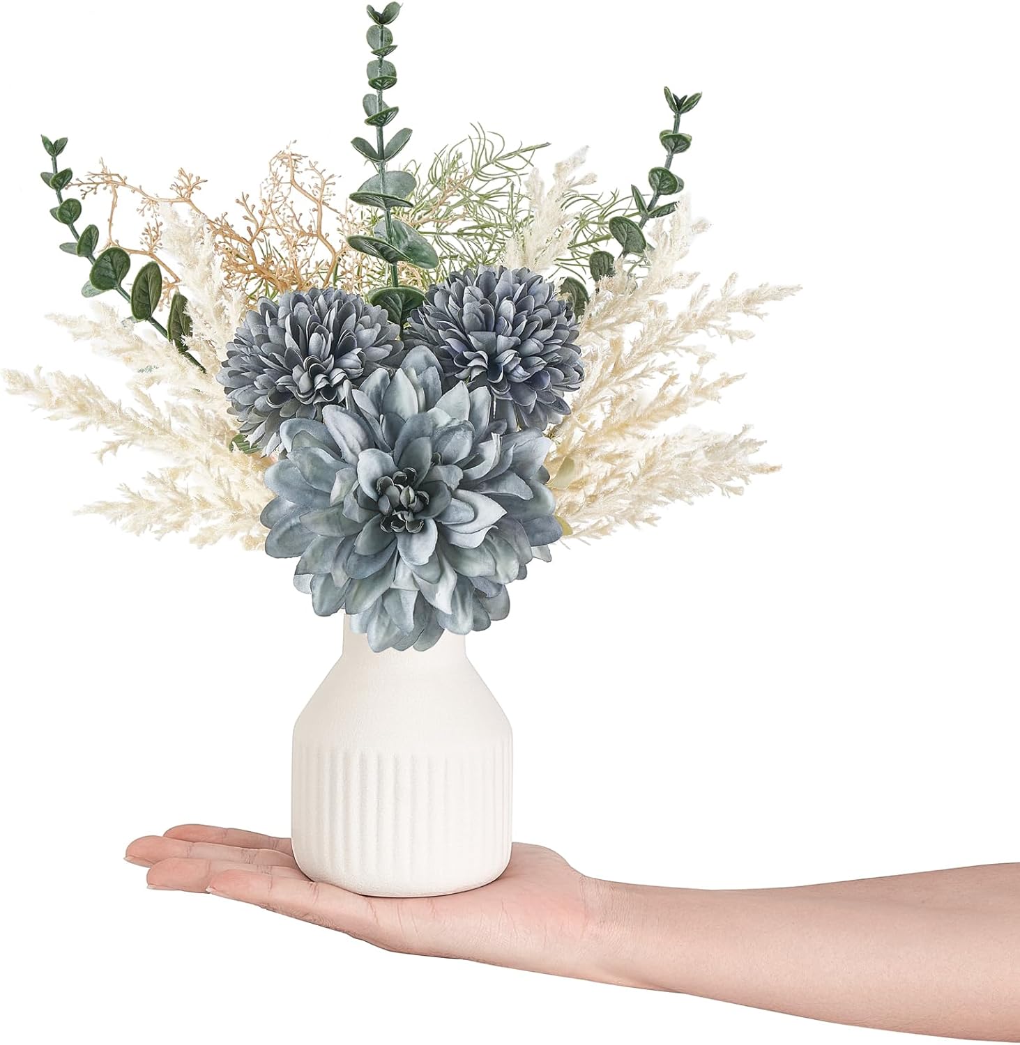 Mkono Artificial Flowers in Ceramic Vase 135 Inch Centerpiece Decor