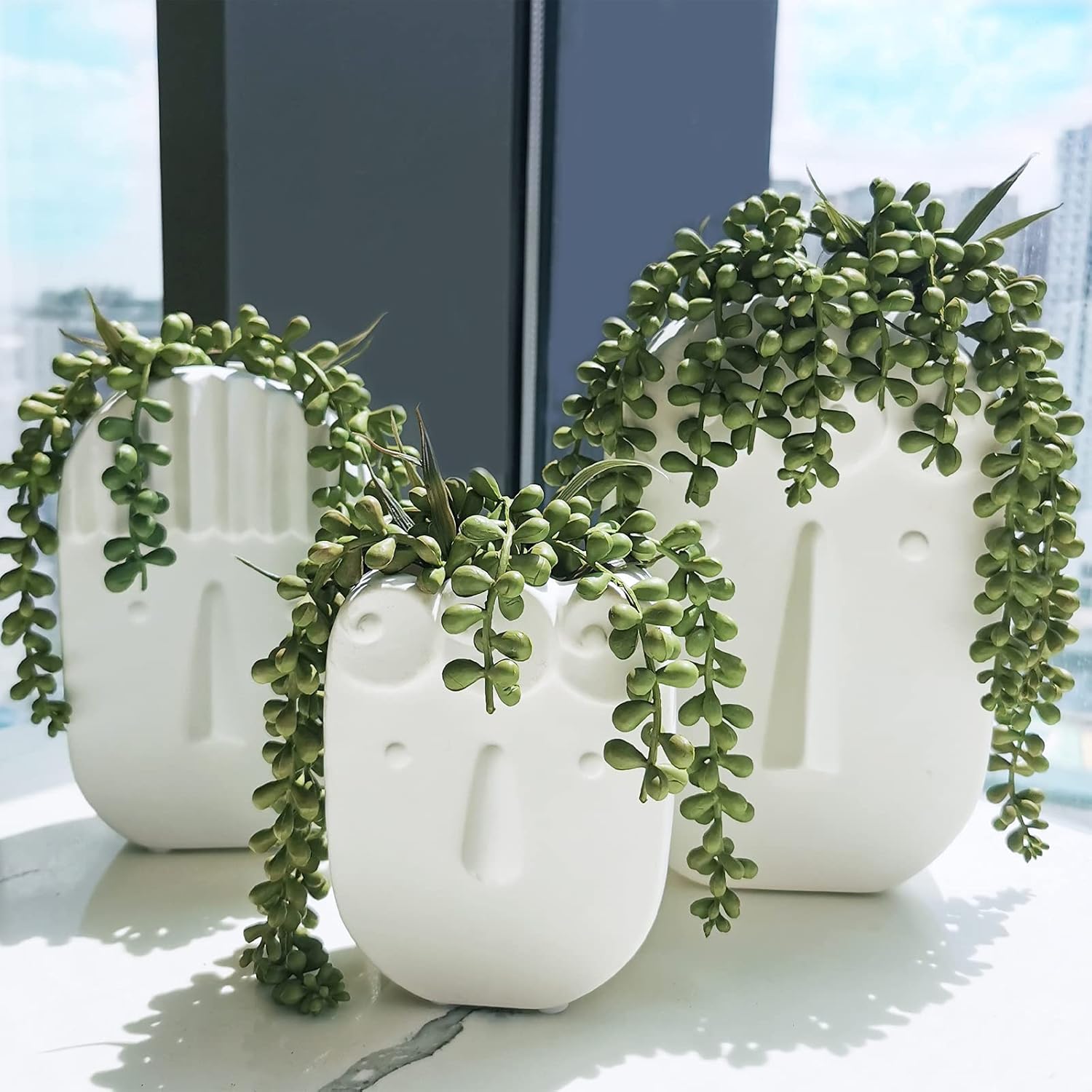 Supla 4 pcs Artificial Hanging Succulent Greenery Sprays