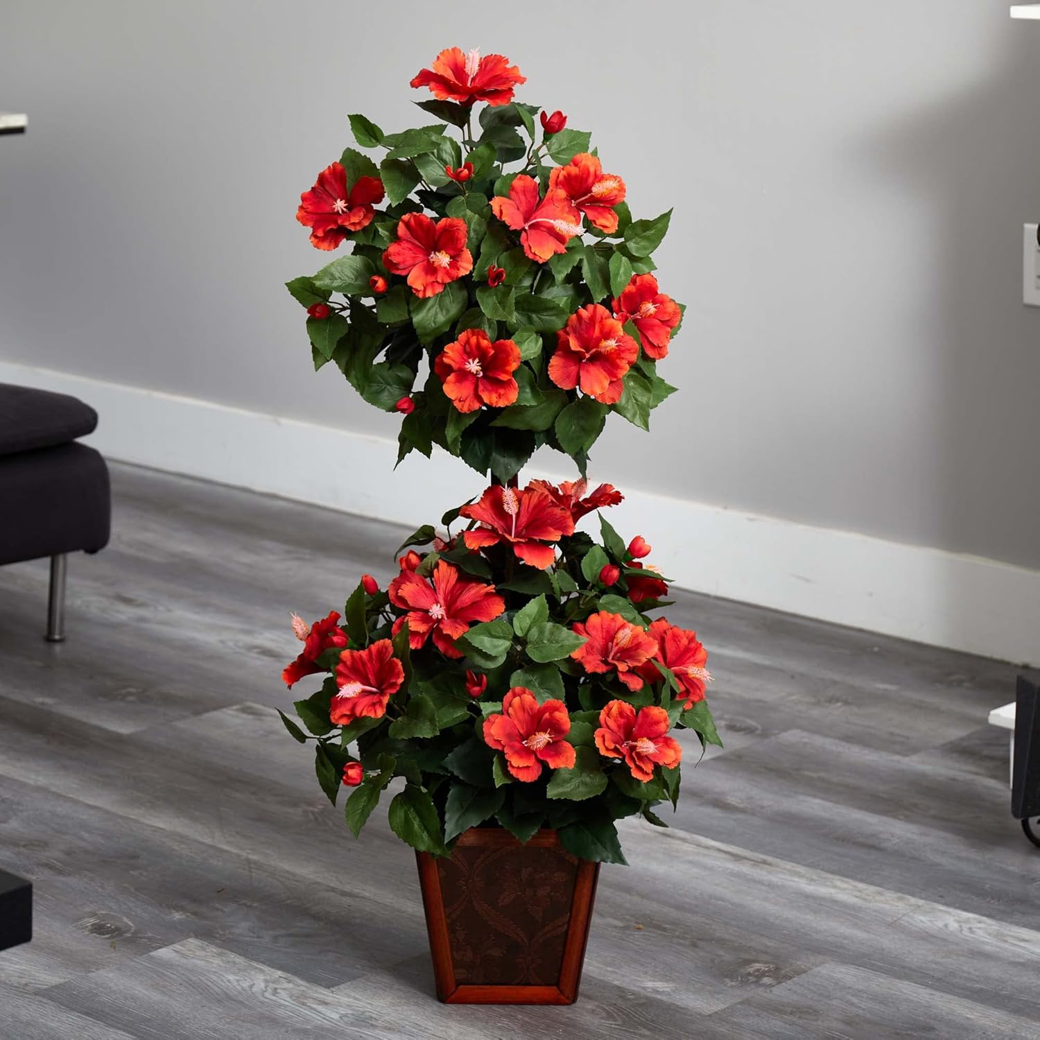 Nearly Natural 39in Hibiscus Topiary