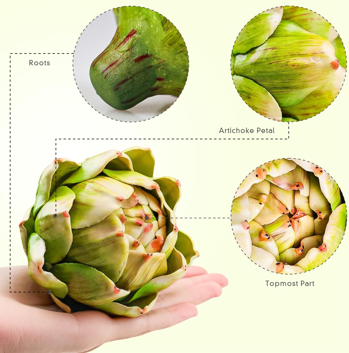 Gresorth 3 Pcs Artificial Artichoke Green Decoration