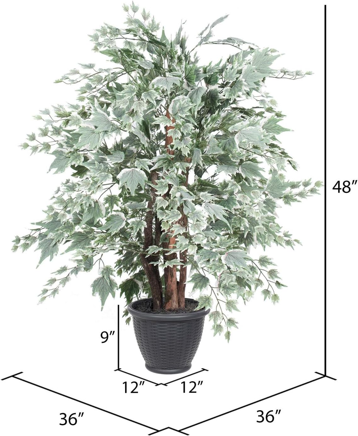 Vickerman 4ft Artificial Silver Maple Bush with Container