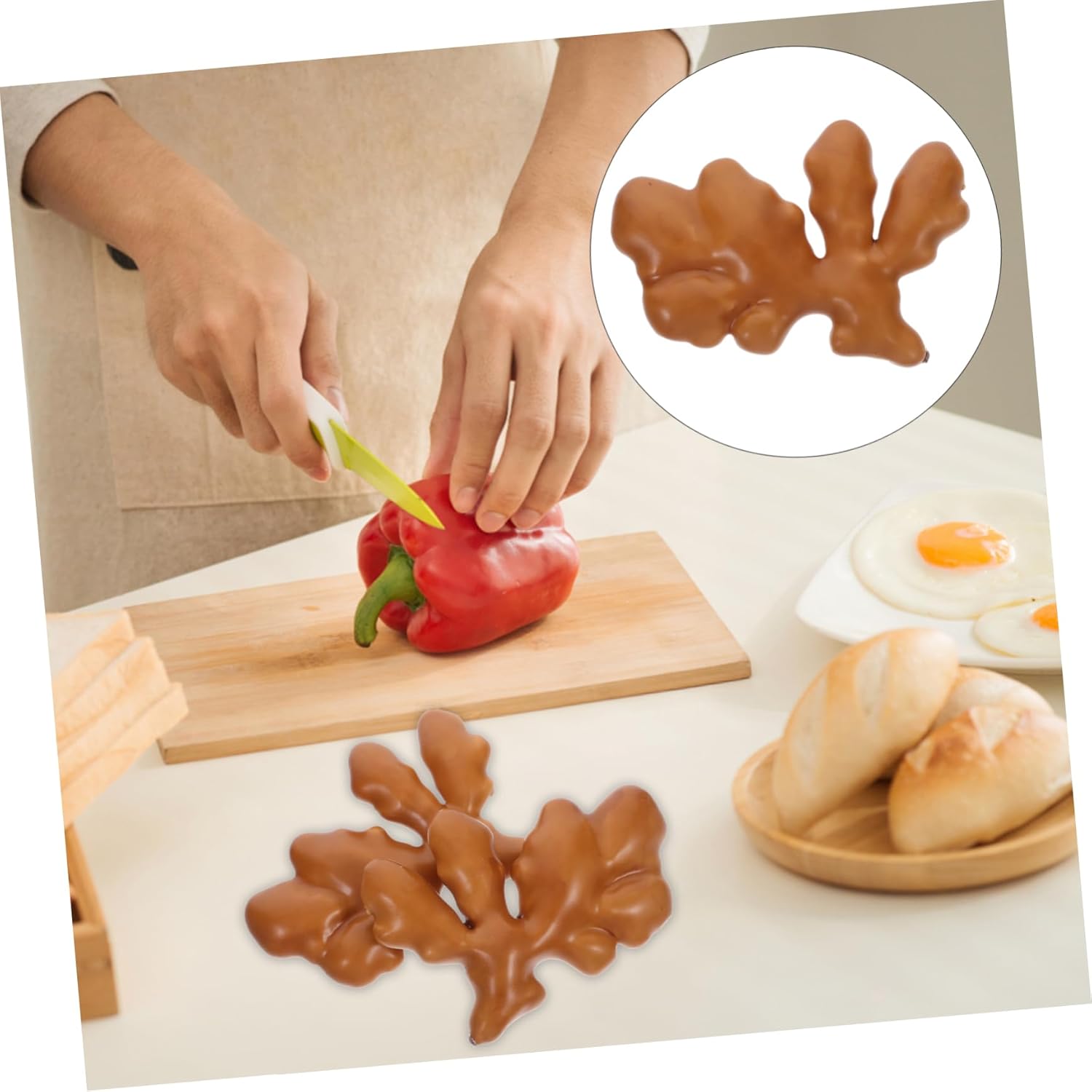 Vaguelly 2pcs Realistic Faux Ginger Artificial Food Decoration