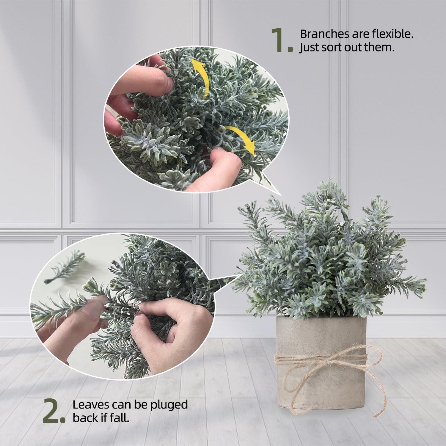 4 Pack Small Artificial Plants for Indoor Decor