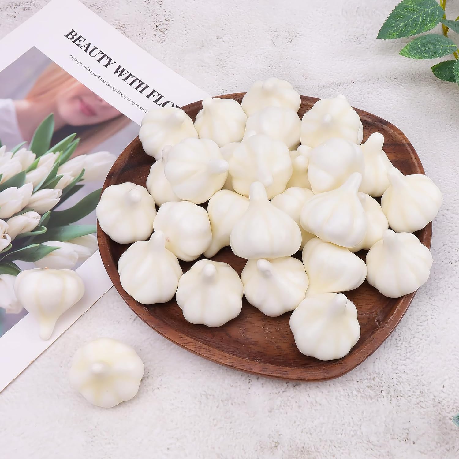 Folmywy 30 Pcs Artificial Garlic Decoration