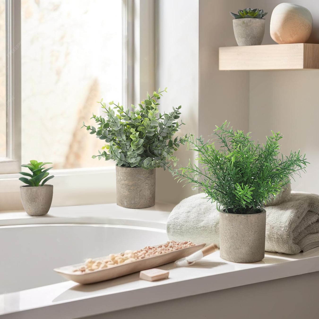 ALAGIRLS 4 Pack Artificial Plants Indoor Decor