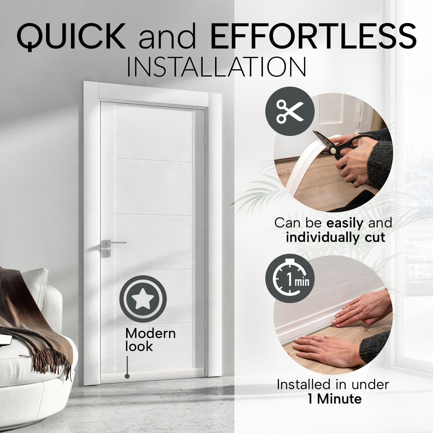 Premium Door Draft Stopper - 5x39 Brown Seal Strip